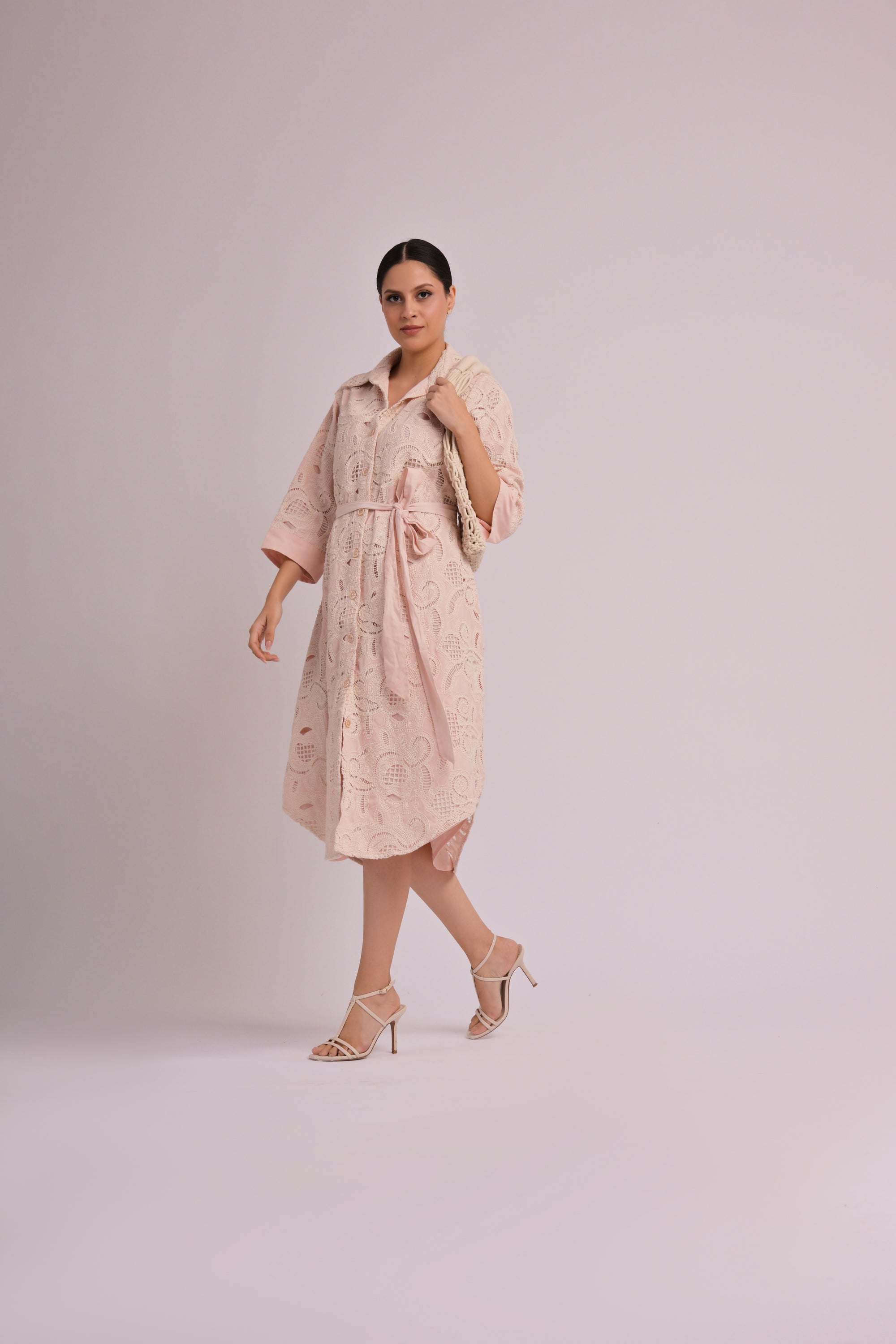 Blush Grace Embroidered Midi Dress