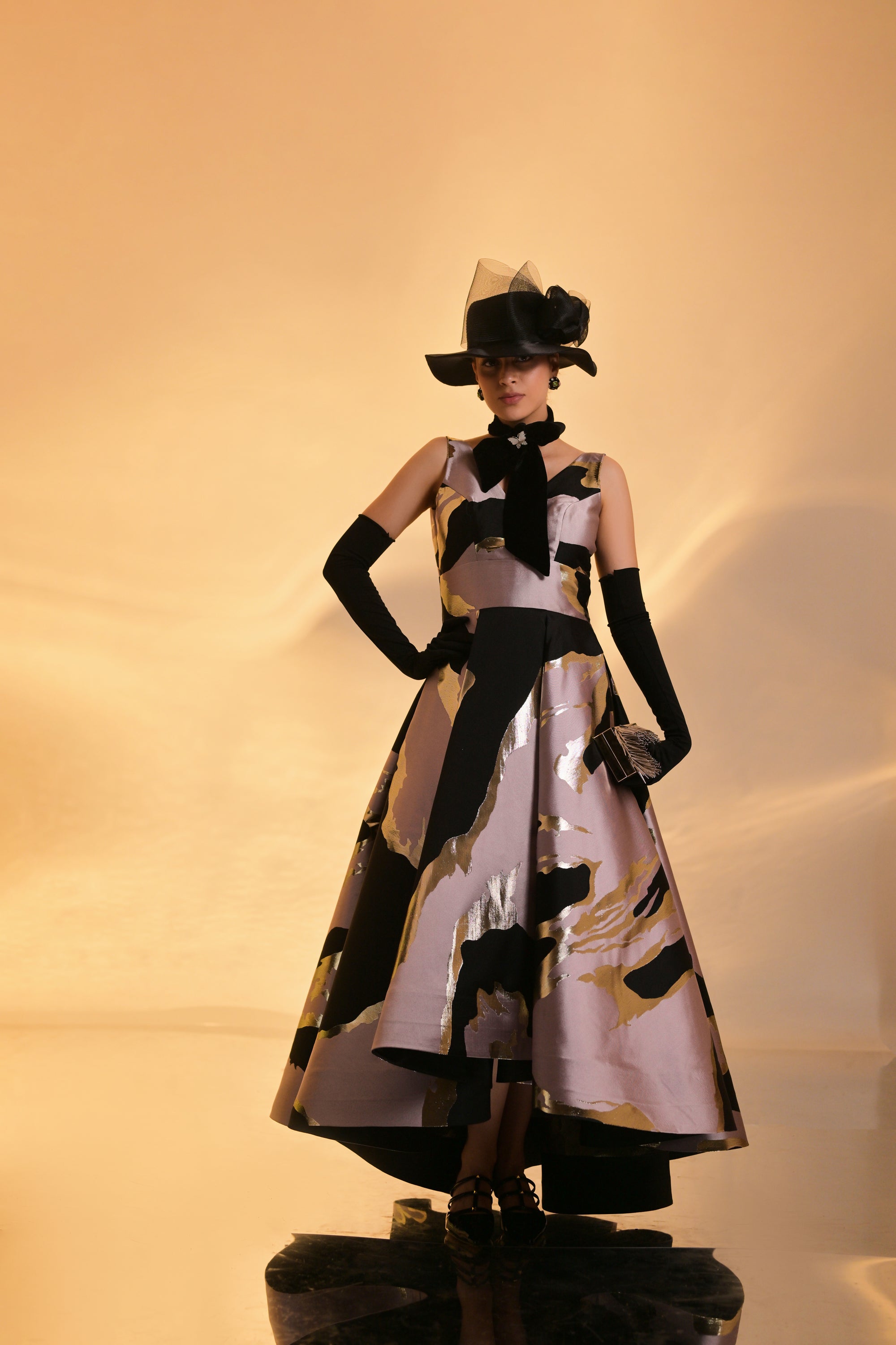 Gilded Noir Garden Gown