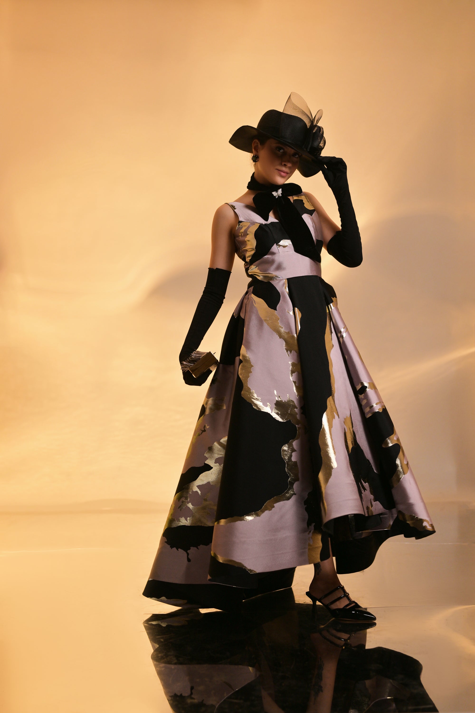 Gilded Noir Garden Gown