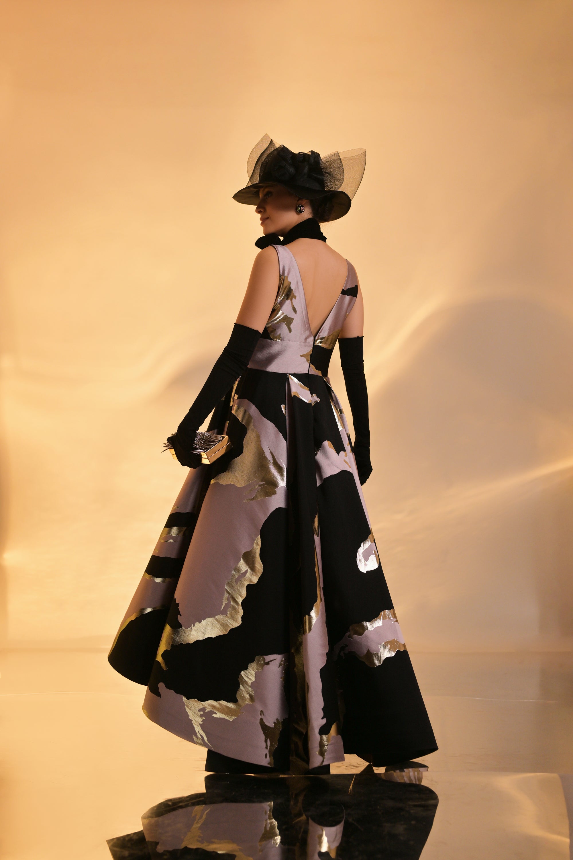 Gilded Noir Garden Gown
