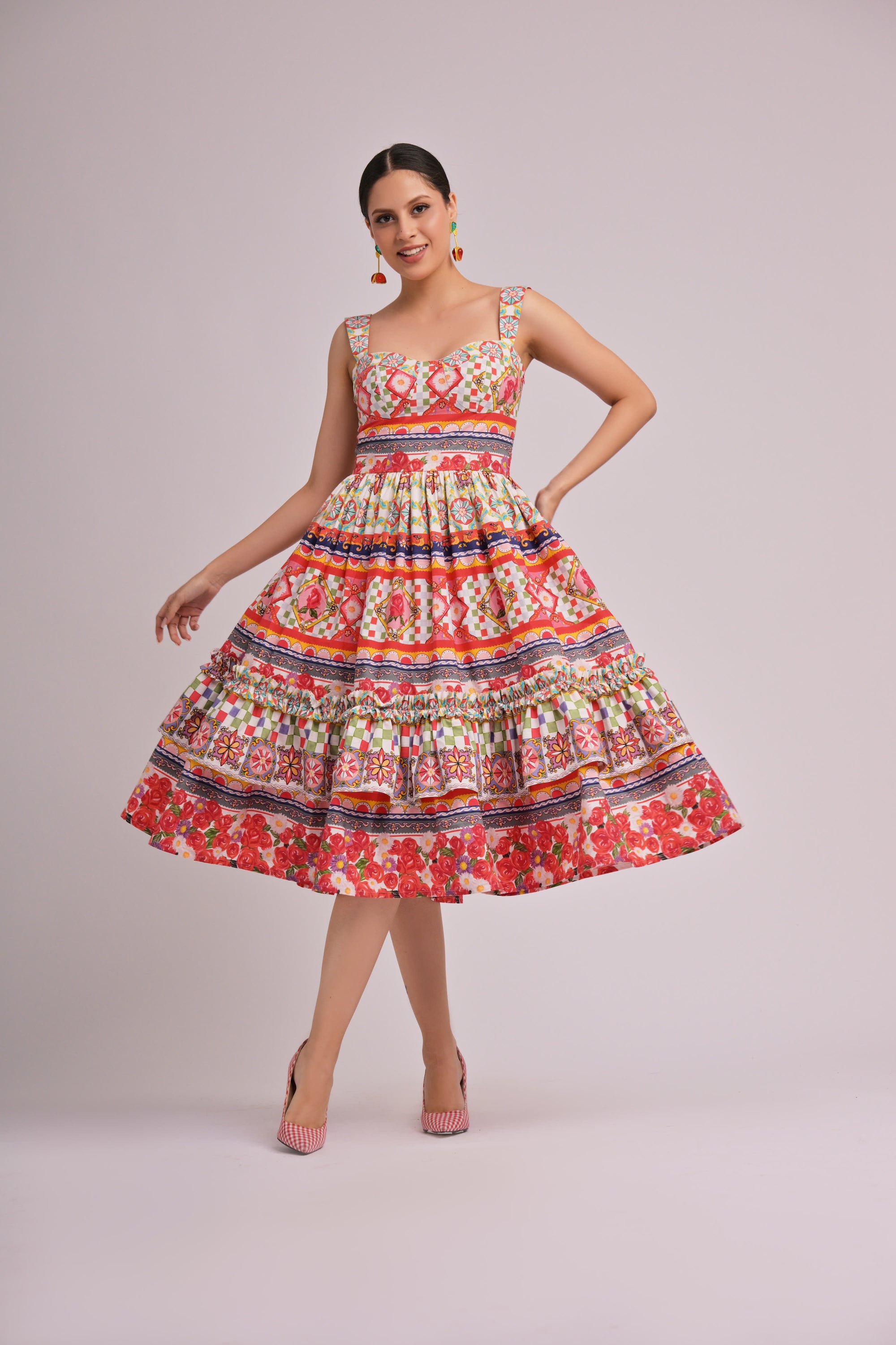 Sicilian Sunshine Midi Dress